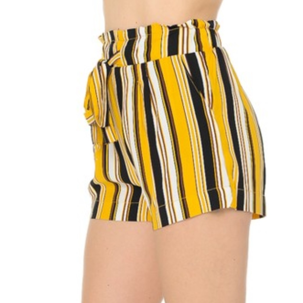 SHORTS striped print shorts yellow black - Picture 3 of 4